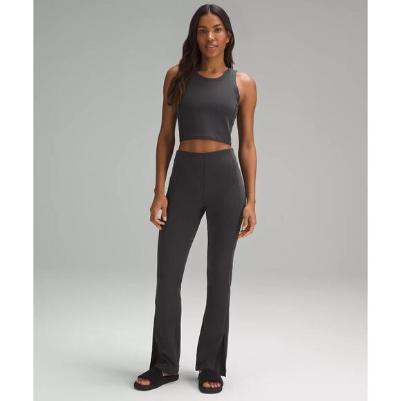 Lululemon Ribbed Softstreme Zip Flare Pant Black Size 4 - Picture 3 of 10